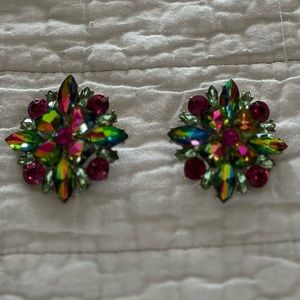 Sparkly, Faceted Clip-on Earrings